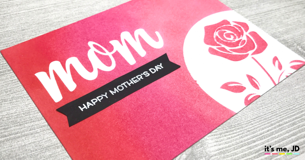 Ink Blending Mother's Day Pink Ombre Rose Distress Ink Card Feminine Girly