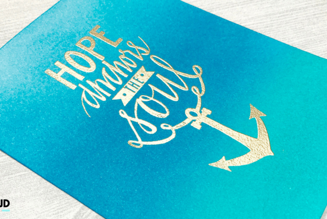 Ink Blending Neat Tangled Blue Anchor Hope Card