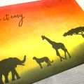 Take it Easy Africa Sunset Sunrise Animal Ink Blending Card
