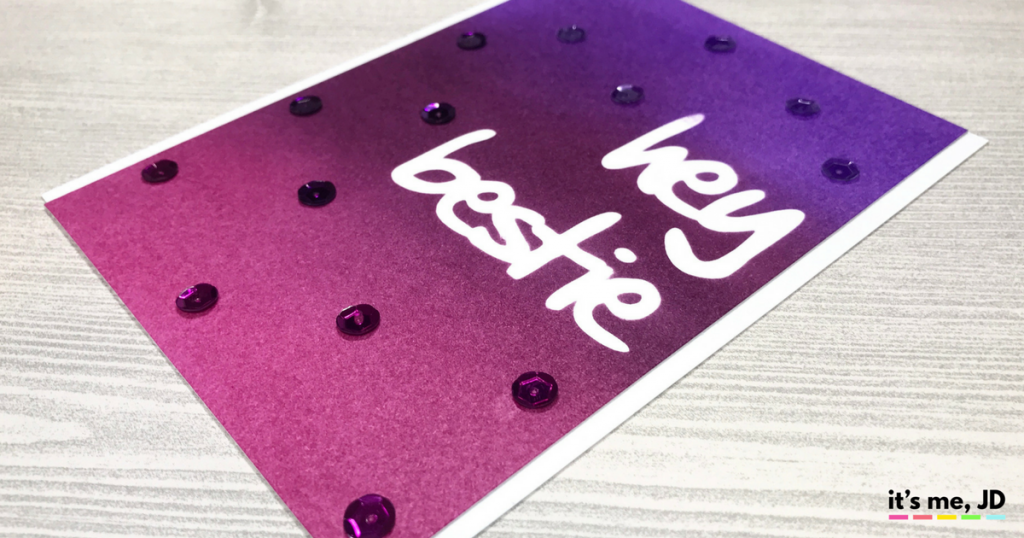 Distress Ink Purple Best Friend Handmade Card DIY Concord, Violet, Seedless