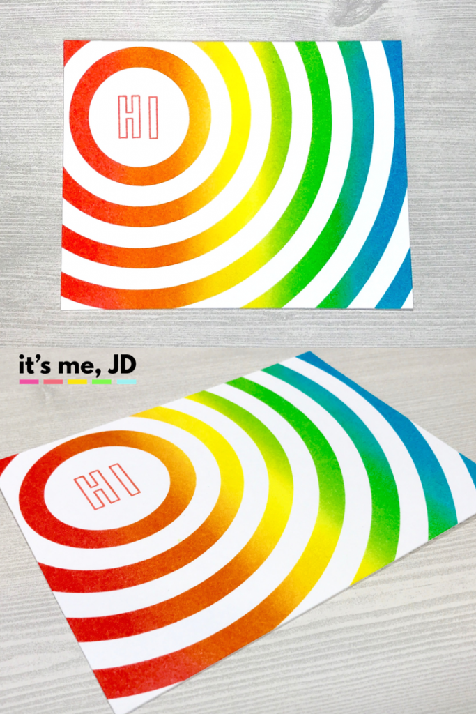 Ink Blending Circle Rainbow Card Distress Ink Hello DIY Handmade