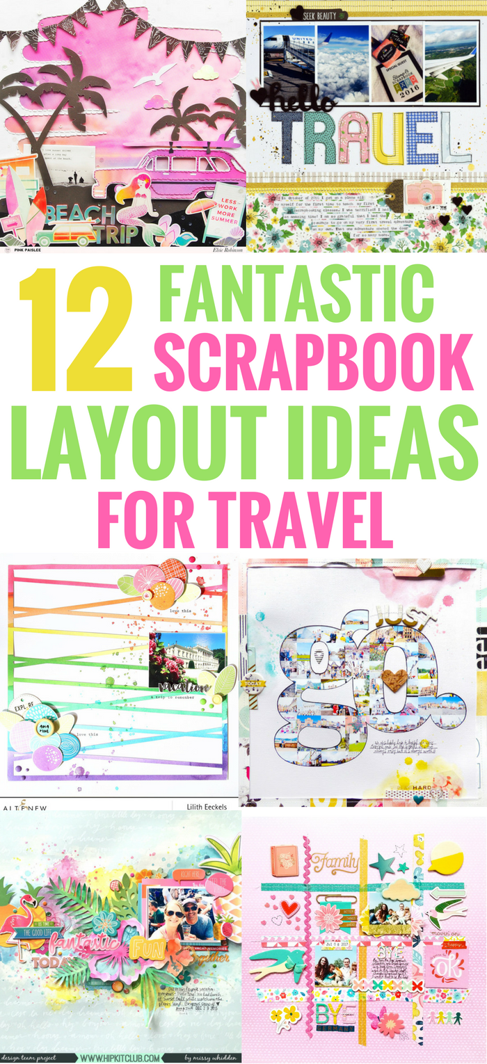 Scrapbook Layouts Ideas Making for Travel, Beginners, DIY Templates, Design
