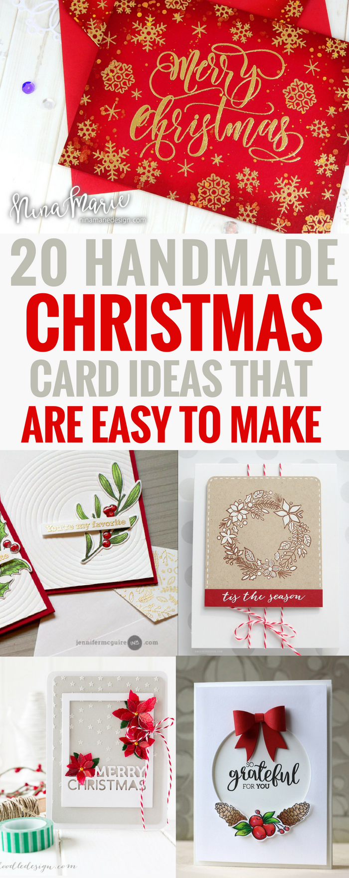 Handmade Christmas Cards Ideas That Are Easy to Make DIY Winter Holiday Spirit Paper Craft Greeting Elegant 