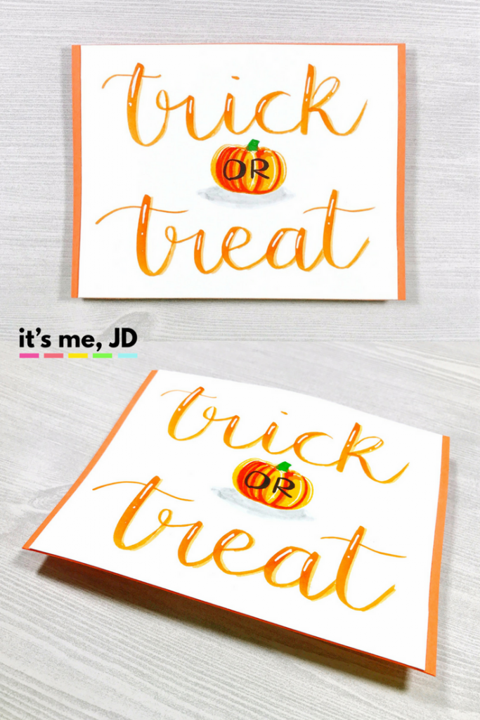 Trick or Treat Pumpkin Halloween Fall Autumn Orange Card