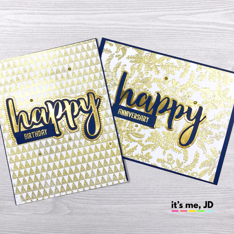 IG – Navy  Blue and Gold Honey Bee Stamps Happy Cards
