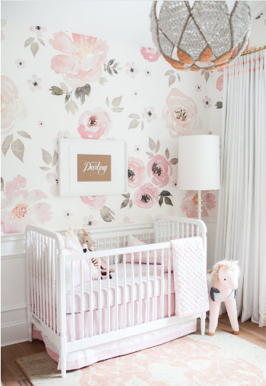 baby girl floral nursery decor