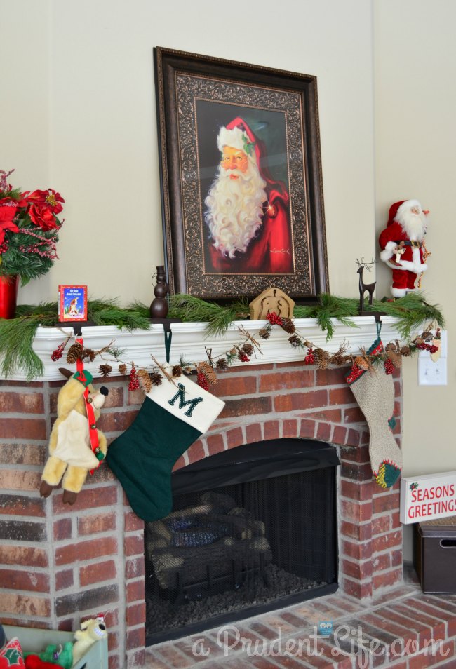 The ultimate Classic Christmas Mantel uses traditional Christmas colors, natural materials, and a few hints of shine & glitter.
