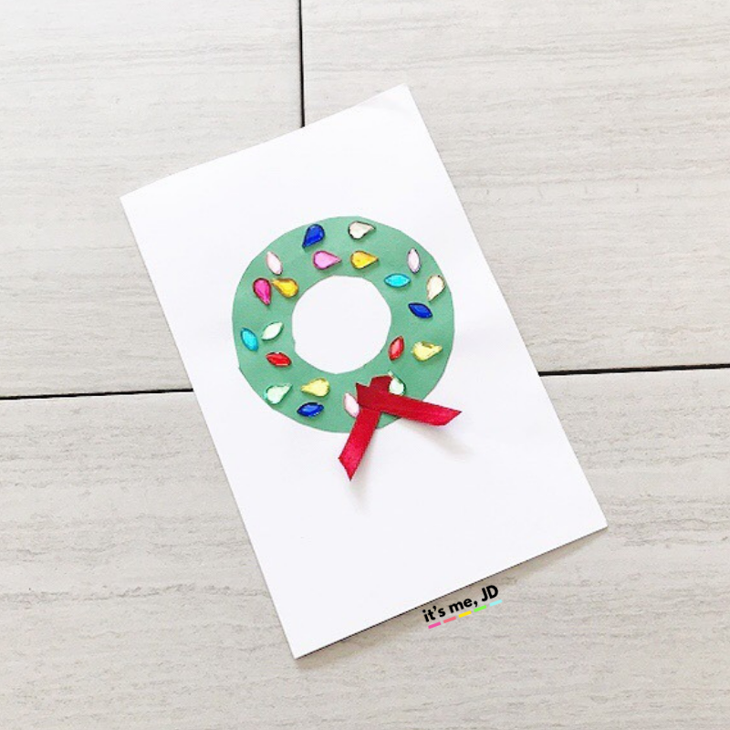 DIY Wreath cards for christmas that kids can make