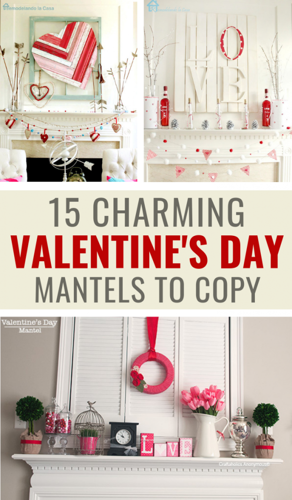 15 Charming Valentine’s Day Mantel Decor Ideas To Fall In Love With #valentinesday #valentinesdaydecor #valentinesdaymantel #valentinesdaycrafts #homedecor