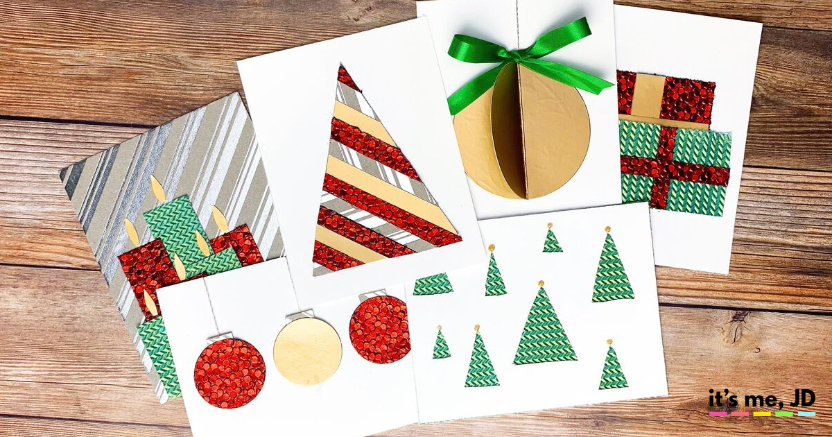Easy DIY Christmas Card Ideas Patterned Paper